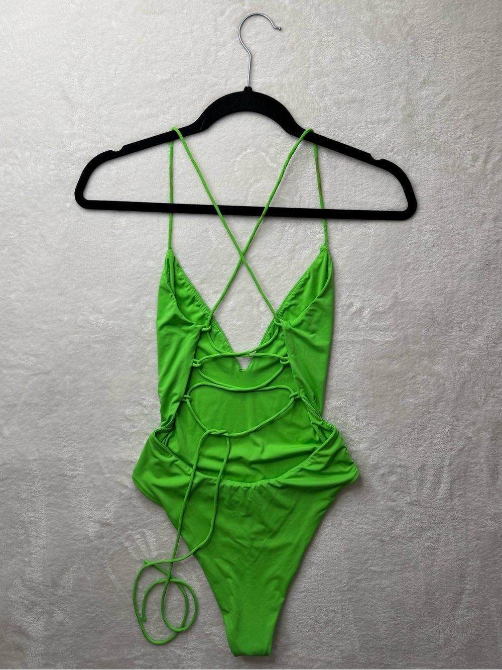 Superdown - Neon Green Strappy One-Piece Bikini